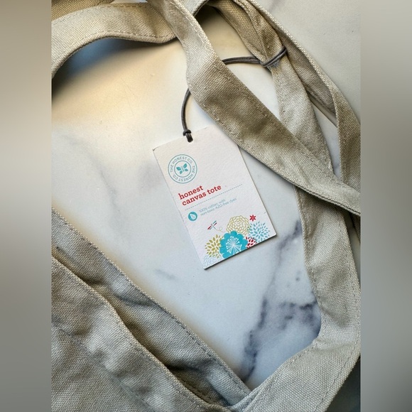 NEW Honest Company Canvas Tote Bag with Front Pocket | Everyday Tote | NWT - Picture 2 of 4